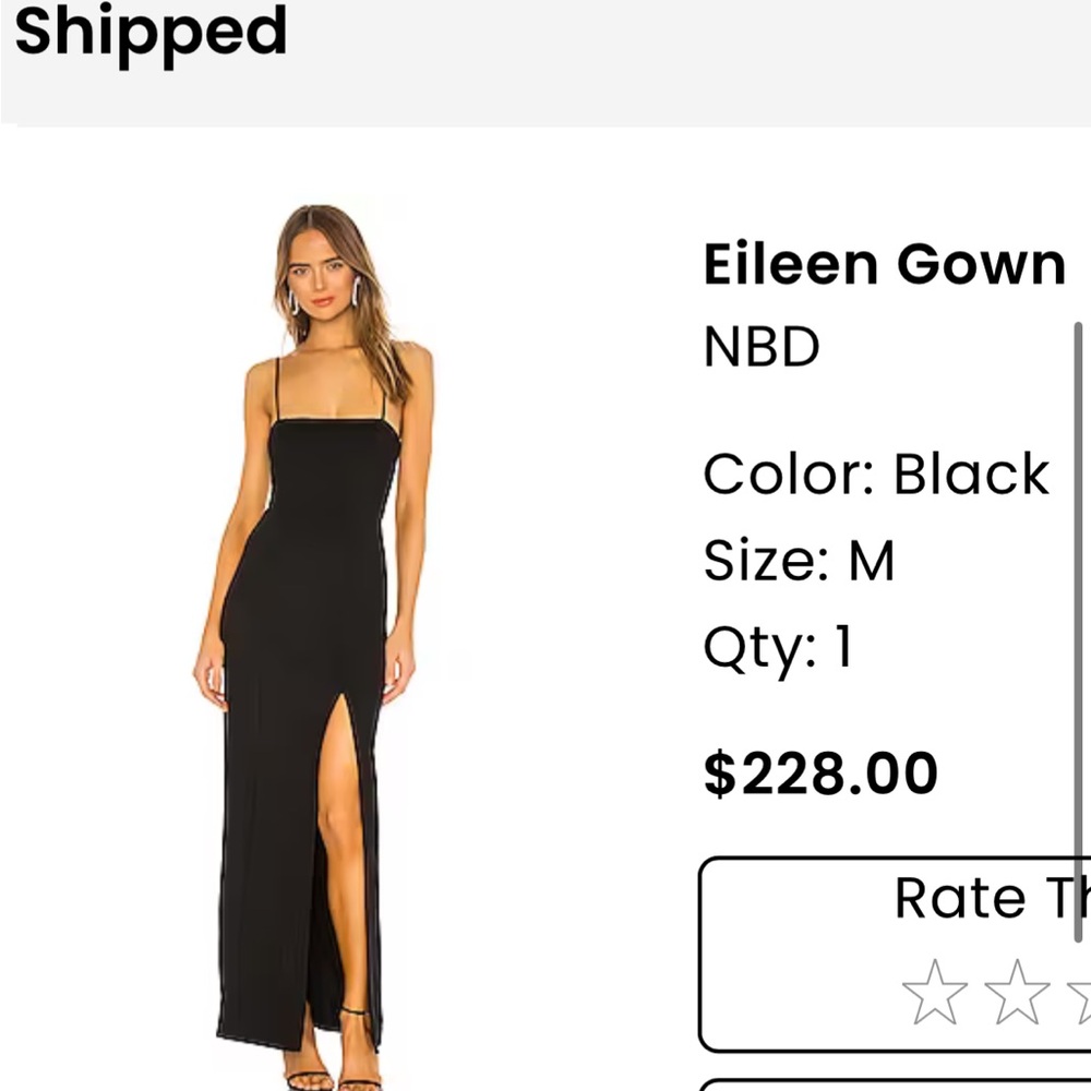 NBD Strapless Black Gown size M